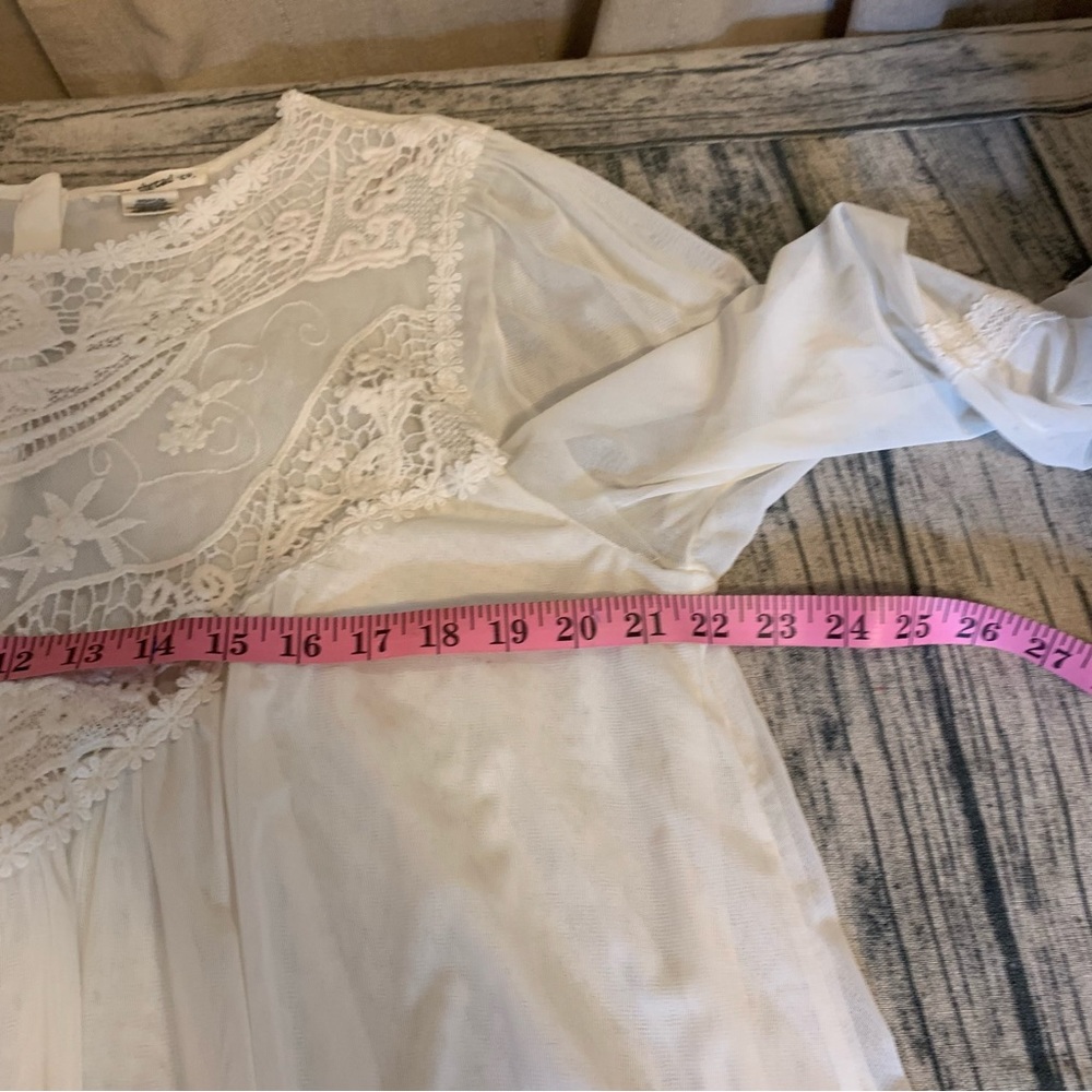 Indigo Thread Co Lace Embroidery Embroidered Off White Flowy Fancy Boho - Picture 12 of 15